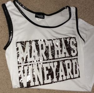- MARTHA'S VINEYARD  CRACKLED METALLIC TANK NWOT